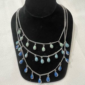New Premier Design Multi-strand Variety Of Blue‎ Necklace